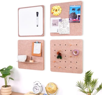 grote kurkborden voor muren, 4 stuks 24 x 24 inch bulletin display board met whiteboard marker - kennisgeving prikbord set voor thuis, slaapkamers en kantoor.