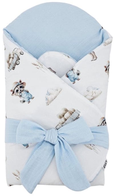 Printed Cotton+Muslin Swaddle Blanket with Coconut FARMER