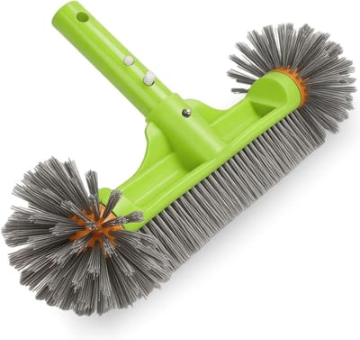 Efficiënte zwembadborstel met ronde uiteinden voor het reinigen van zwembadmuren, tegels en hoeken, 32 cm lang, ideaal voor zwembadonderhoud en schoonmaakwerkzaamheden