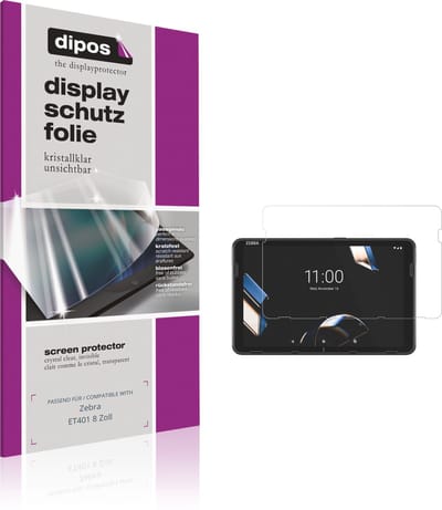 dipos – 2x Beschermfolie geschikt voor Zebra ET401 8 Zoll | Krasbestendige & heldere Screenprotector Ultra-Thin