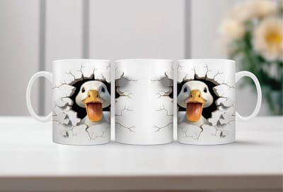 Koffiemok 3d boerderijdieren eend
