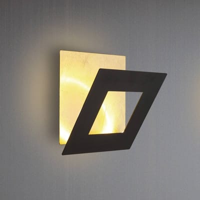 Mantra Iluminación LED wandlamp Dalia, zwart/goud, 22 x 22 cm, aluminium