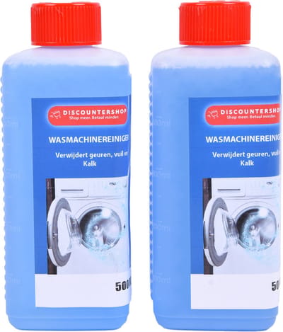 Set van 2 Wasmachinereiniger Strong - Multireiniger voor Anti-Kalk en Onderhoud - 500ml - Blauw - Geschikt voor Alle Wasmachines