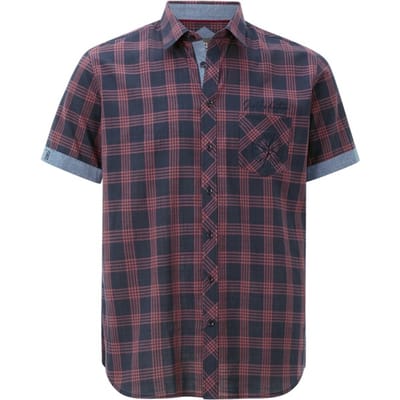 Jan Vanderstorm herren Overhemd Met Korte Mouwen - 41/42 - donkerblauw - Plus Size