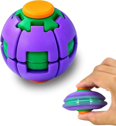 ECTEATOY® Stressbal - Fidget Spinner Bal - Snel Lager - 3D Geprinte Knijpbal Gadgets - Stressverlichting - Paars