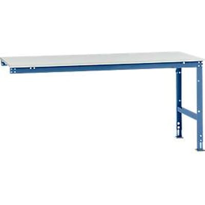 Manuflex aanbouwtafel UNIVERSAL Standaard, tafelblad melamine, 2000 x 1000, briljantblauw