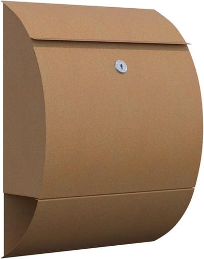 Wandbrievenbus Design RVS Look Gepoedercoat Staal Inclusief Slot en Sleutels
