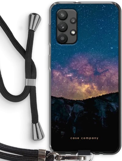 Case Company® - Hoesje met koord geschikt voor Samsung Galaxy A32 4G hoesje met Koord - Travel to space - Telefoonhoesje met Zwart Koord - Bescherming aan alle Kanten en Over de Schermrand