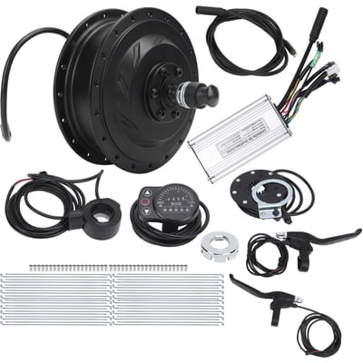 Elektrische Fiets Conversie Kit 48V 500W Voorwiel Naafmotor Set met KT‑900S Display Meter voor 12G Wiel 27.5-inch 12