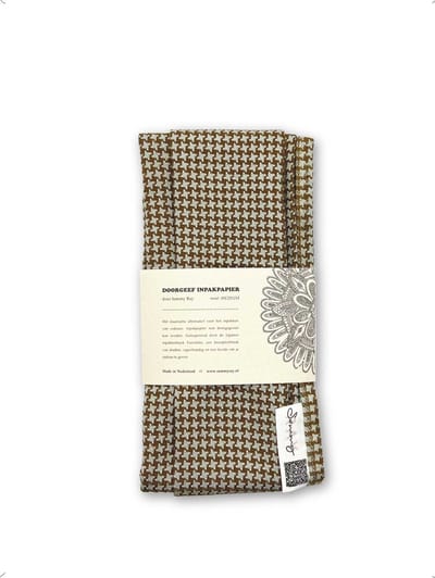 Doorgeef Inpakpapier - Furoshiki - Duurzaam cadeau - Cadeaupapier - Inpakstof - Blauw bruin - Size S