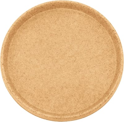 Famanu – Ronde terrazzo plantenschotel van 33,7 cm, voor binnen- en buitengebruik, ideaal voor waterafvoer en bescherming van oppervlakken