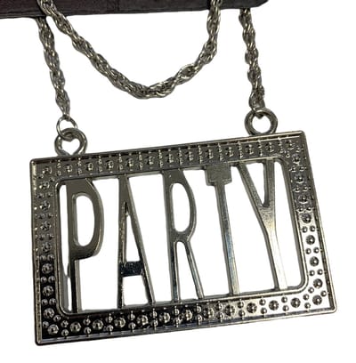Metalen party ketting - PARTY - zilverkleurig