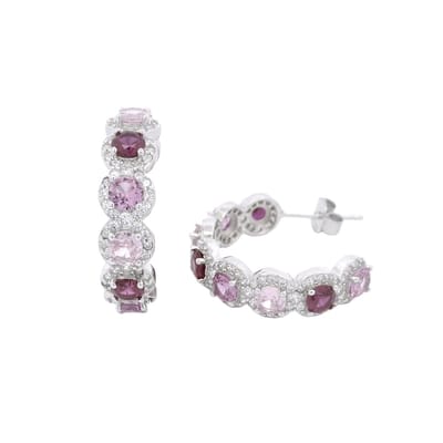 Juwelier Zwartevalk zilveren (gerhodineerd) oorbellen met rode zirkonia - 22.309-R