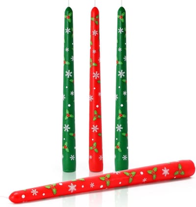 4 stuks Taps Toelopende Woondecoratie Kerstkaarsen 25,5 cm Ongeparfumeerd