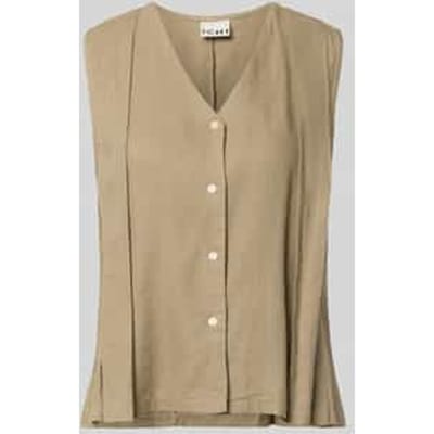 Bodywarmer van mix van linnen en viscose model 'LINNO'