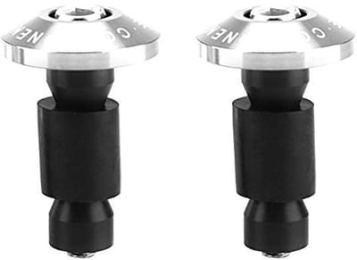 Allecto - Handlebar End Cap - Handlebar Stop - Universele pasvorm - Zilver - Rubber - Ideaal voor racen en offroad gebruik - Geschikt voor motorfi