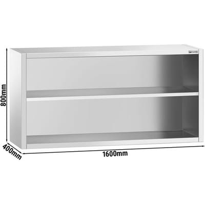 GGM Gastro Edelstahl Wandhängeschrank PREMIUM - 1600x400mm - ohne Schiebetür - 800mm hoch