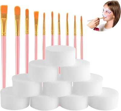 Set van 10 Make-up Sponsjes voor Kinderen, Ideaal voor Theatervoorstellingen, Carnavalsmake-up en Lichaamsverf