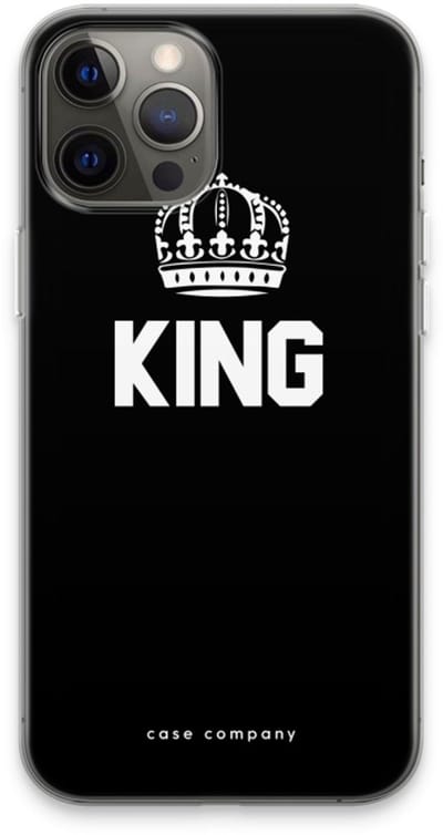 Case Company® - Hoesje geschikt voor iPhone 13 Pro Max hoesje - King zwart - Soft Cover Telefoonhoesje - Bescherming aan alle Kanten en Schermrand