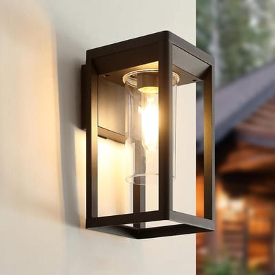 Vierkante Buitenwandlamp Zwart Metaal IP44 voor Tuin, Terras en Buitenruimtes