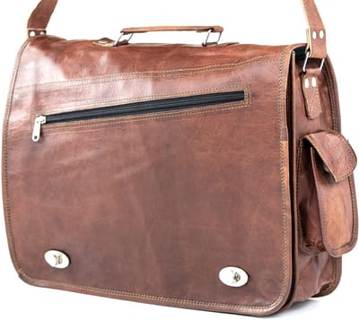 Once Doce® Schoudertas Laptop Tas 15 inch “Arenas” 37 × 28 × 10 cm Echt Leer Businesstas Unisex Urban Chique model nr 442