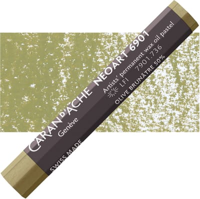 Caran d'Ache Neoart Permanent Wax Oliepastel - Olive Brown 50% (736)