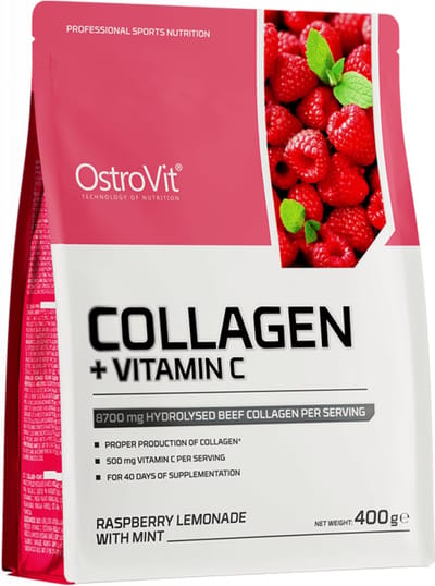 Collageen - OstroVit Collageen + Vitamine C - 400g Rasberry Citroen Ment