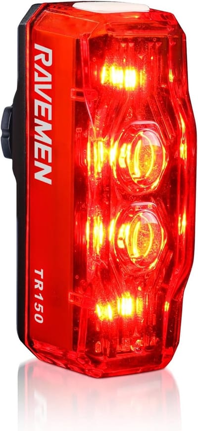 Fiets Achterlicht 150 Lumen Oplaadbaar - Veiligheidslicht met 6 Verlichtingsmodi en Automatische Remdetectie