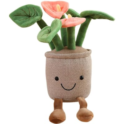 Schattige Bloempot Pluche Bloem Speelgoed Gevuld Paardenbloem Lelie Iris Tulp Anthurium Orchidee Plant Pluche Speeltje Decoratie Cadeau 35cm