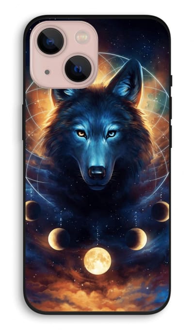 Case Company® - Hoesje geschikt voor iPhone 13 hoesje - Wolf Dreamcatcher - Biologisch Afbreekbaar Telefoonhoesje - Bescherming alle Kanten en Schermrand