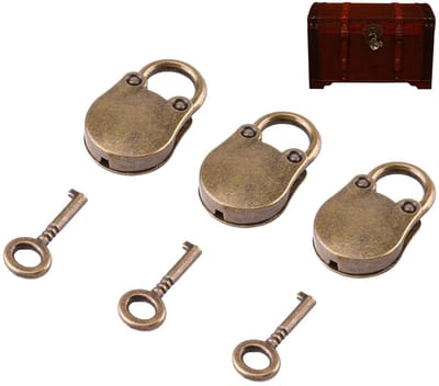 Dailygoody - Vintage Padlocks Set - 3 Stuks Berenvormige Mini