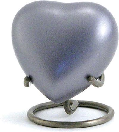 Urnencenter© Lineas Starlight Blue Hartjes urn - Urn - Urn voor as - Urn Hond - Urn Kat - Urn Deelbewaring - Mini Urn - Kunstobject - 50 ml
