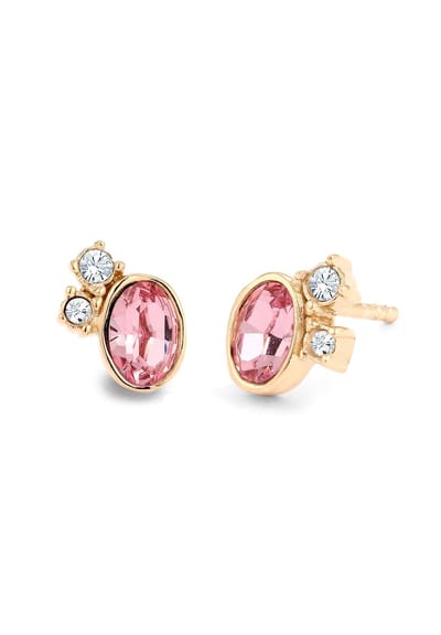 Elli - Oorbellen - Oorstekers Dames Ovale Glaskristallen Xirius-slijpsel Wit 925 Sterling Zilver -