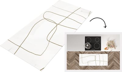 Keukenloper - Loper keuken - Abstract - Bruin - Lijn - 120x50 cm - Keukenloper vinyl