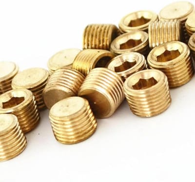 Pijp Schroefpluggen - Messing Binnenzeskant - Leidingen Afsluiten - Precisie Schroefdraad - 20 Stuks - Goud