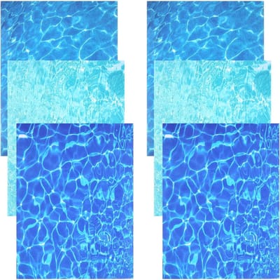 6 vellen zelfklevende stickers met watertextuur voor modelbouw | Waterglijfolie, watergolfpapier en decoratie voor microlandschappen en diorama's