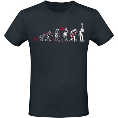 Sprüche - Fun T-shirt - Evolution of Metal - M - voor Mannen - zwart