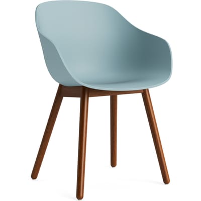 HAY About a Chair AAC 212 - dusty blue 2.0 - notenhout gelakt (op waterbasis) - Standaard glijders kunststof