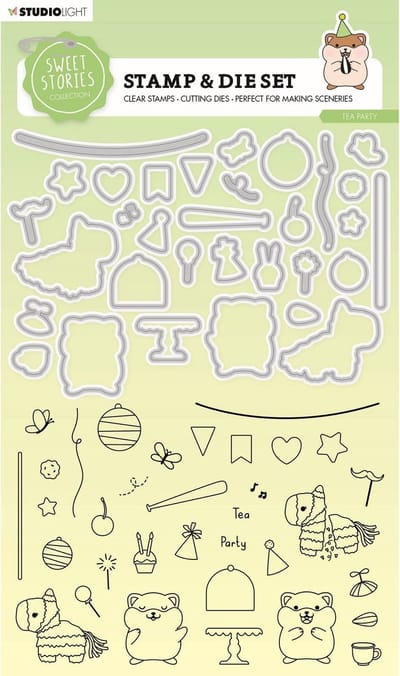 Studio Light Sweet Stories Stamp & Cutting Die Tea Party