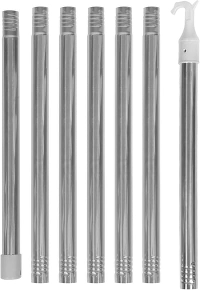 Raamopener Stang - Trekstang Gordijn - Dakramen Openen - Roestvrij Staal - 2.8 Meter - Zilver