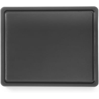 HENDI Zwarte snijplank – HACCP – sapgeul en gladde zijde – 325x265 mm