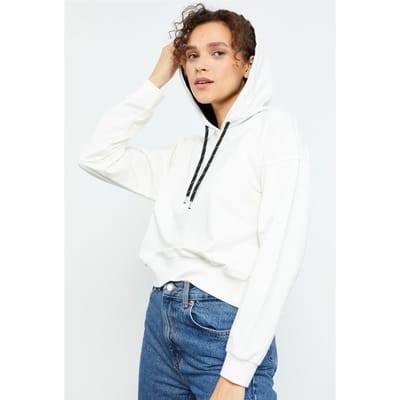 Ontspannen Hoodie Sweatshirt met Strikdetail