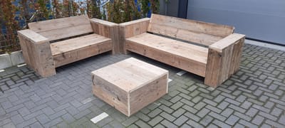 Loungeset ''Garden S Luxe'' van Gebruikt steigerhout - 5 persoons