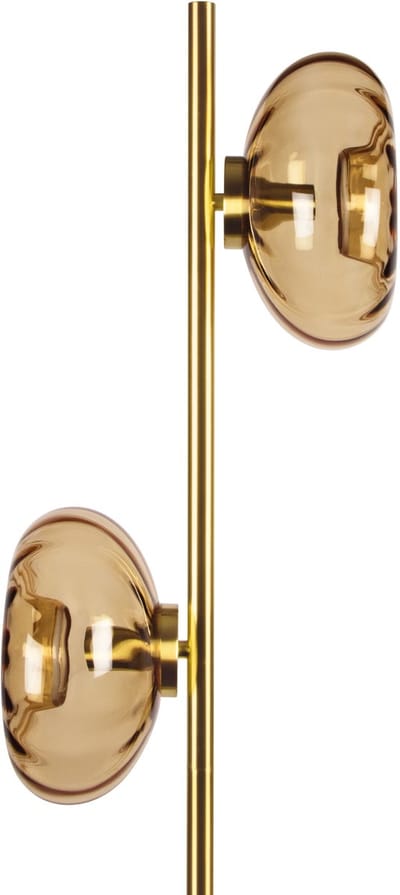 OSRAM Decor Goudglas Vloerlamp, Goud Metalen Amberglas, 2xE14 Versie, speciaal lichteffect