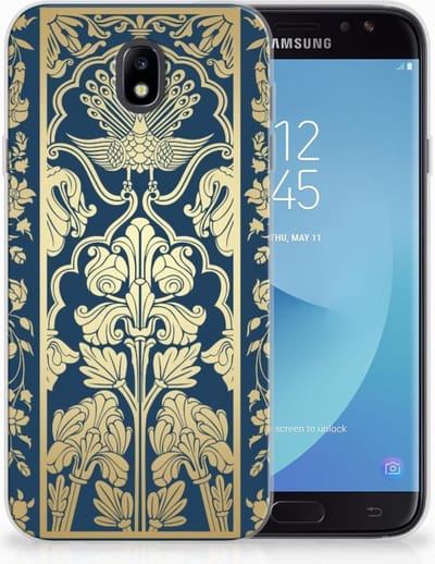 Back Cover voor Samsung Galaxy J7 2017 | J7 Pro TPU Case Beige Flowers