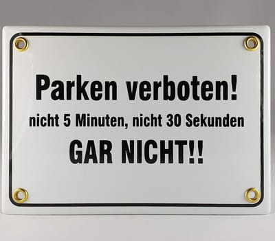 Parkeerbord Handwerk - Verkeersbord Verboden - Parkeeroverlast Voorkomen - Zware Emaille Kwaliteit - 17x17cm