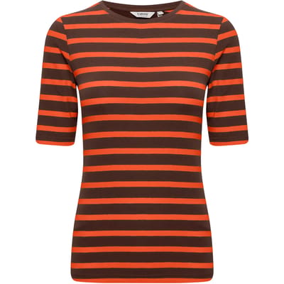 byoung Dames Stretch Basic T-Shirt Kortmouw Ronde Hals Gestreept Bovenstuk BYPAMILA