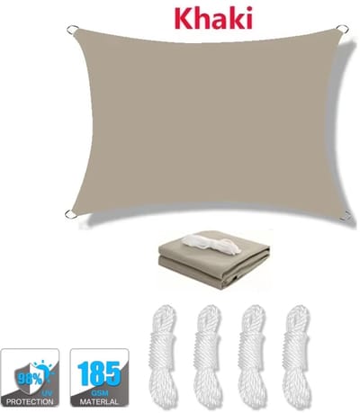 Archi Schaduwdoek – Zonnedoeken Schaduwdoeken - 95% UV-werend – inclusief RVS bevestigingen - Waterdicht – 300 x 300 cm - Khaki