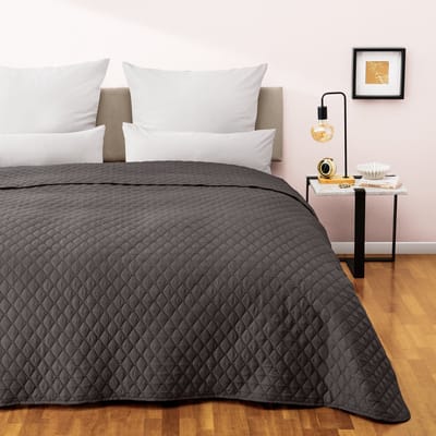 Blumtal Bedsprei 170 x 210 cm - Oek-TEX gecertificeerd - Voor bedden van 90 x 200 cm - Sprei voor bed en bank - Antraciet
