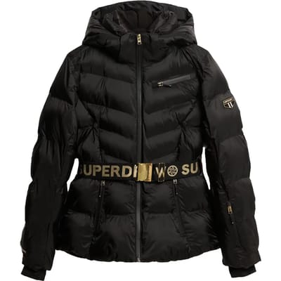 Superdry SKI LUXE PUFFER JACKET Dames Wintersportjas - Black - Maat M